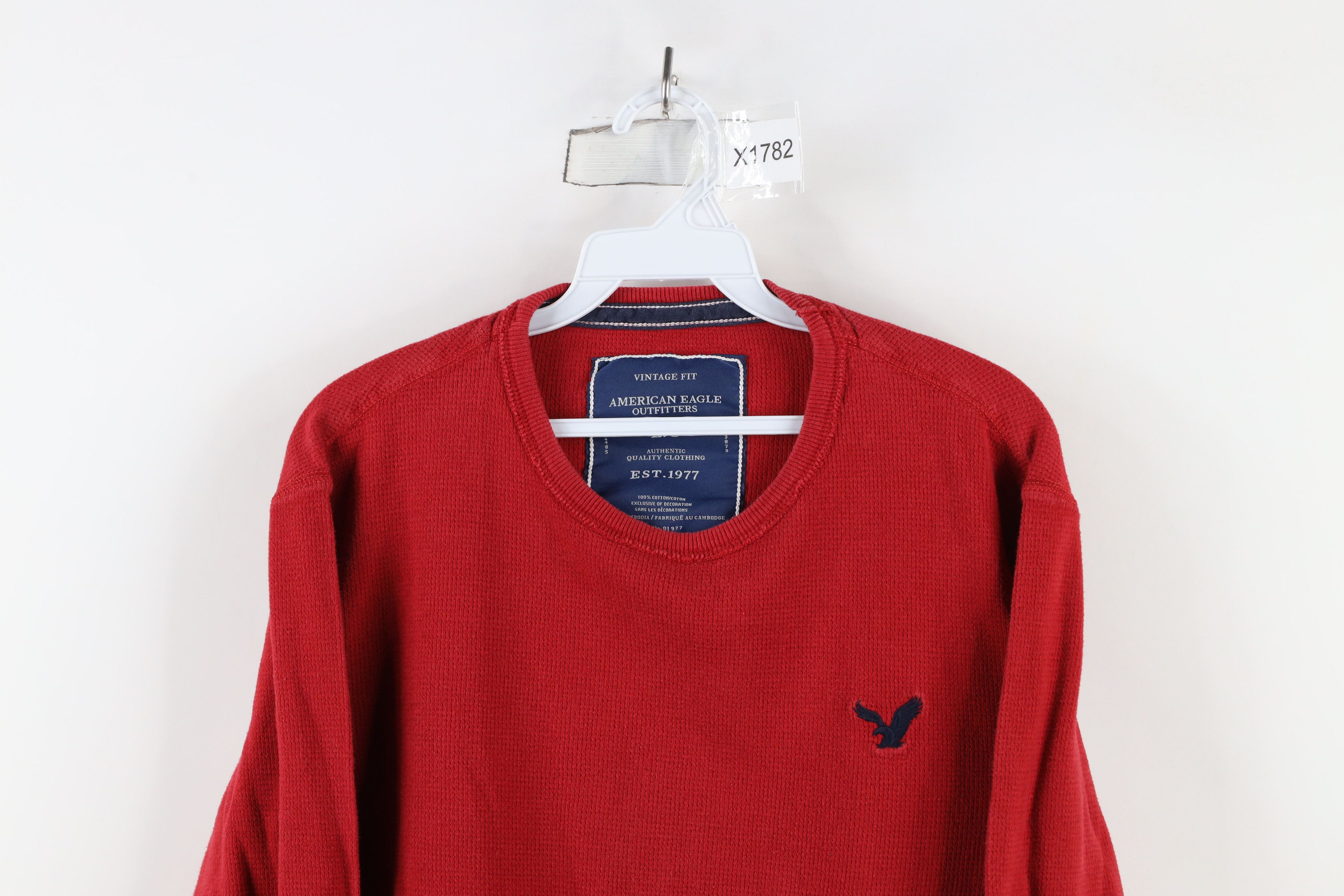 American Eagle Outfitters × Vintage Vintage Y2K American Eagle Outfitters Knit T-Shirt Red Size US L / EU 52-54 / 3 - 2 Thumbnail