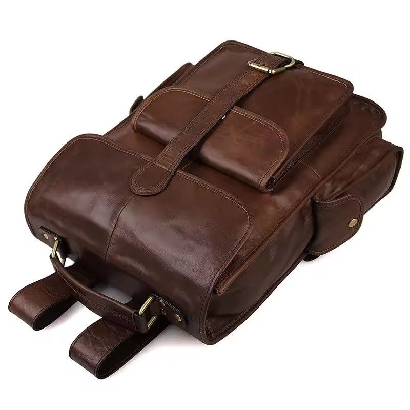 Genuine Leather Soft Genuine Leather Handmade Backpack Size ONE SIZE - 4 Thumbnail