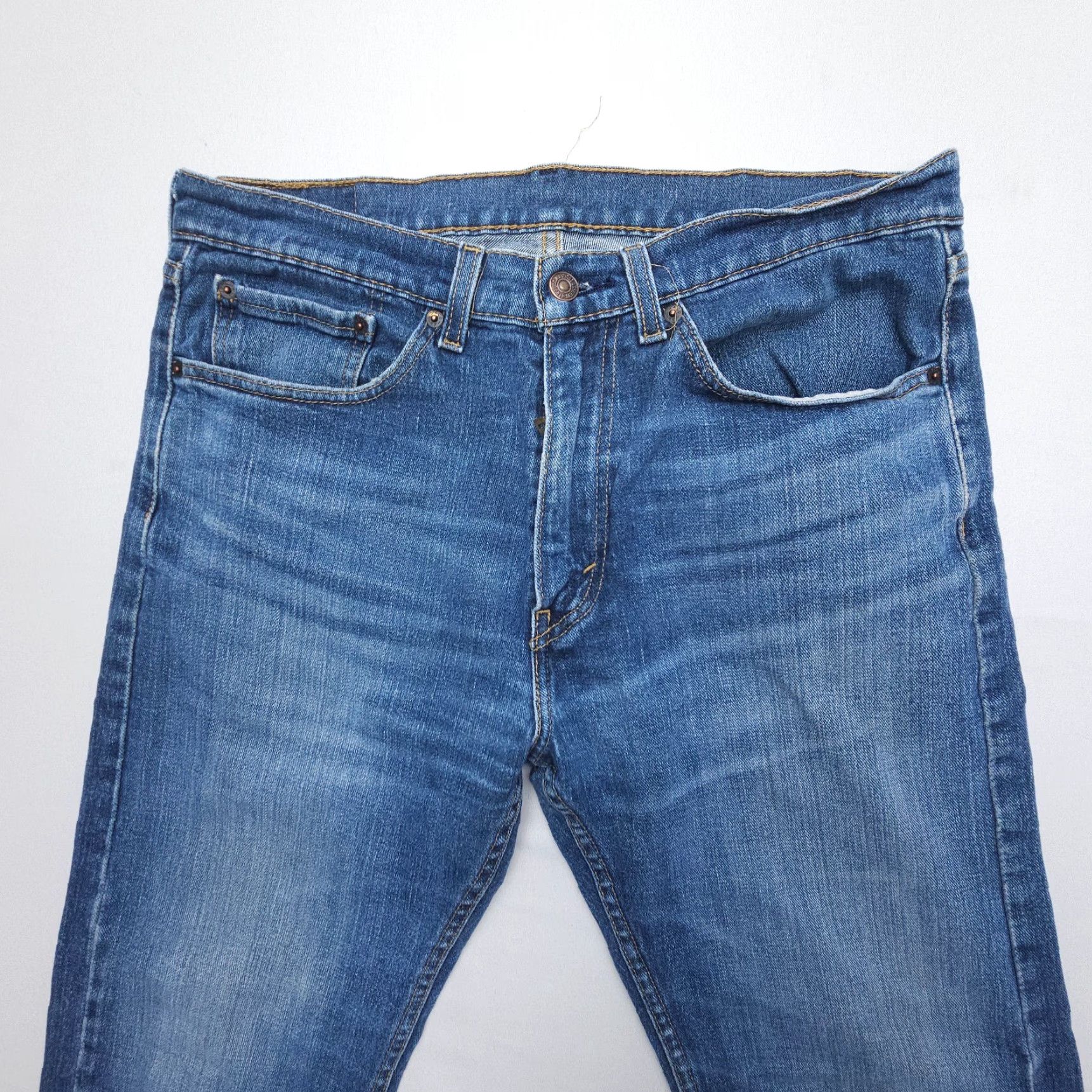 Levi's Levi's 505 Jeans Mens 34 x 30 Inseam Dark Wash Straight Regular Fit 5-Pocket Denim Cotton Blend Blue Size US 34 / EU 50 - 4 Thumbnail