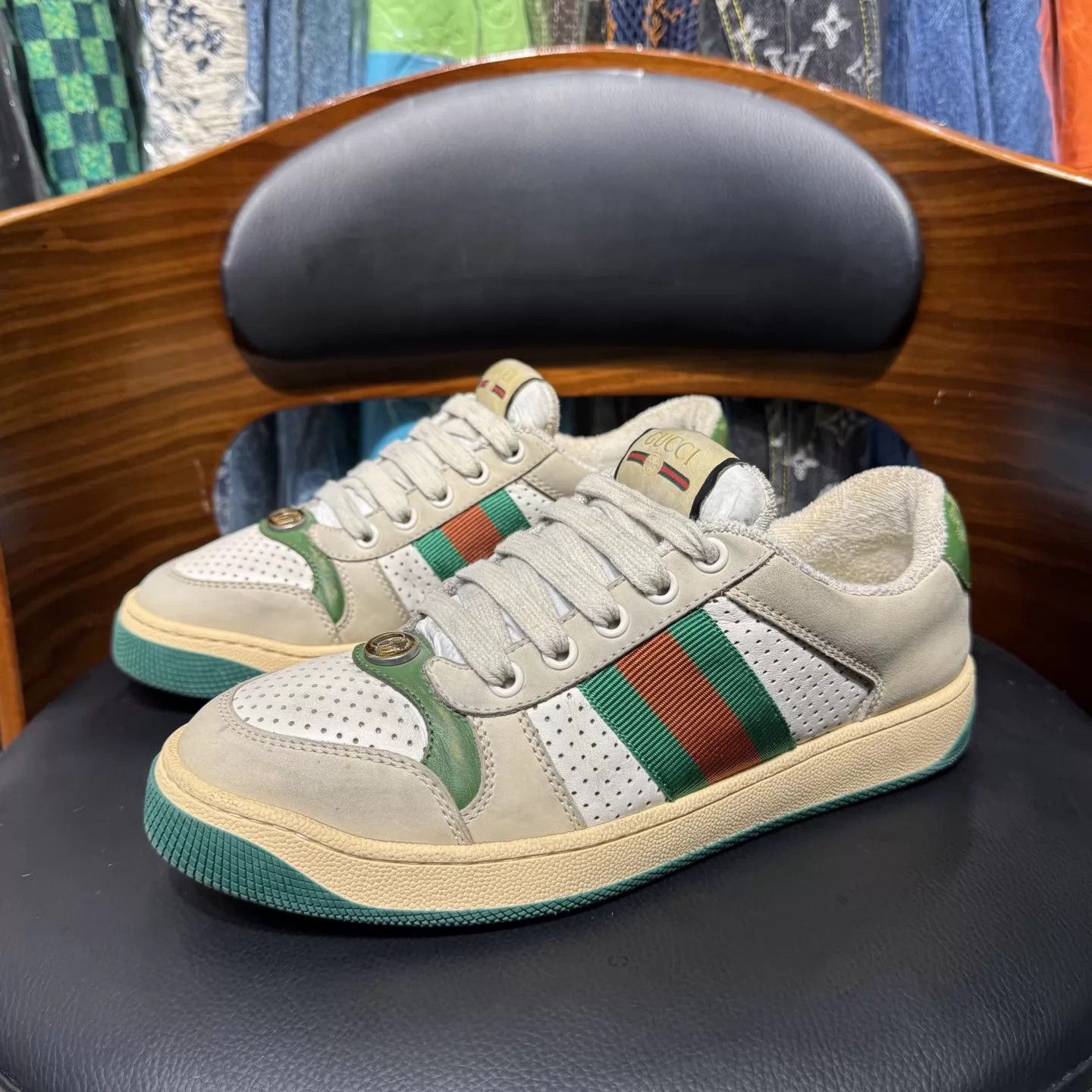 Gucci Gucci GG Enamel Dirtied Women's Sneaker 36 98 New Size US 5.5 / IT 35.5 - 1 Thumbnail