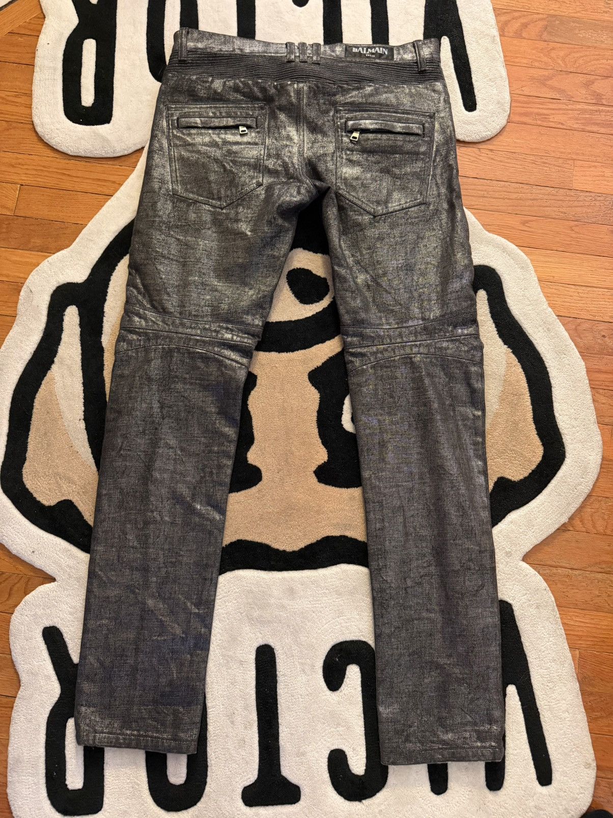 Balmain Balmain AW2014 Matllica Waxed Jeans Rare Size US 33 - 2 Thumbnail