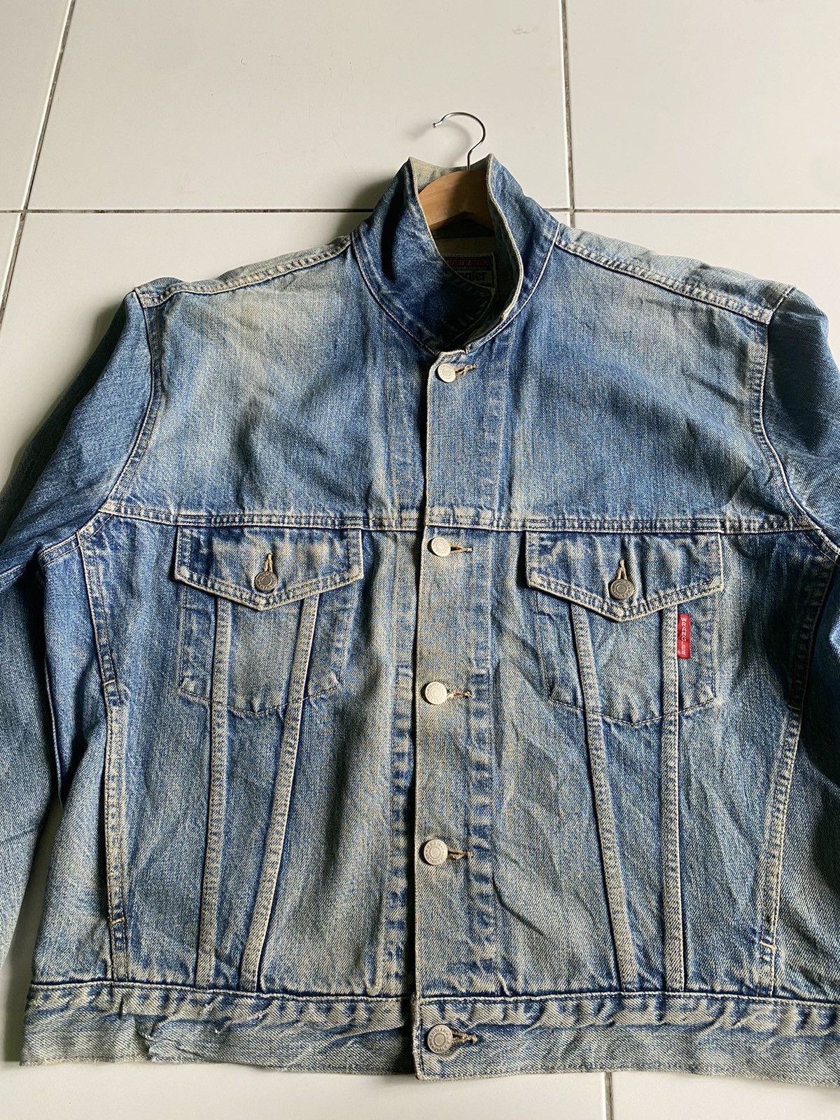 Wrangler Vintage Wrangler denim distressed Blue Jackets Size US L / EU 52-54 / 3 - 5 Thumbnail