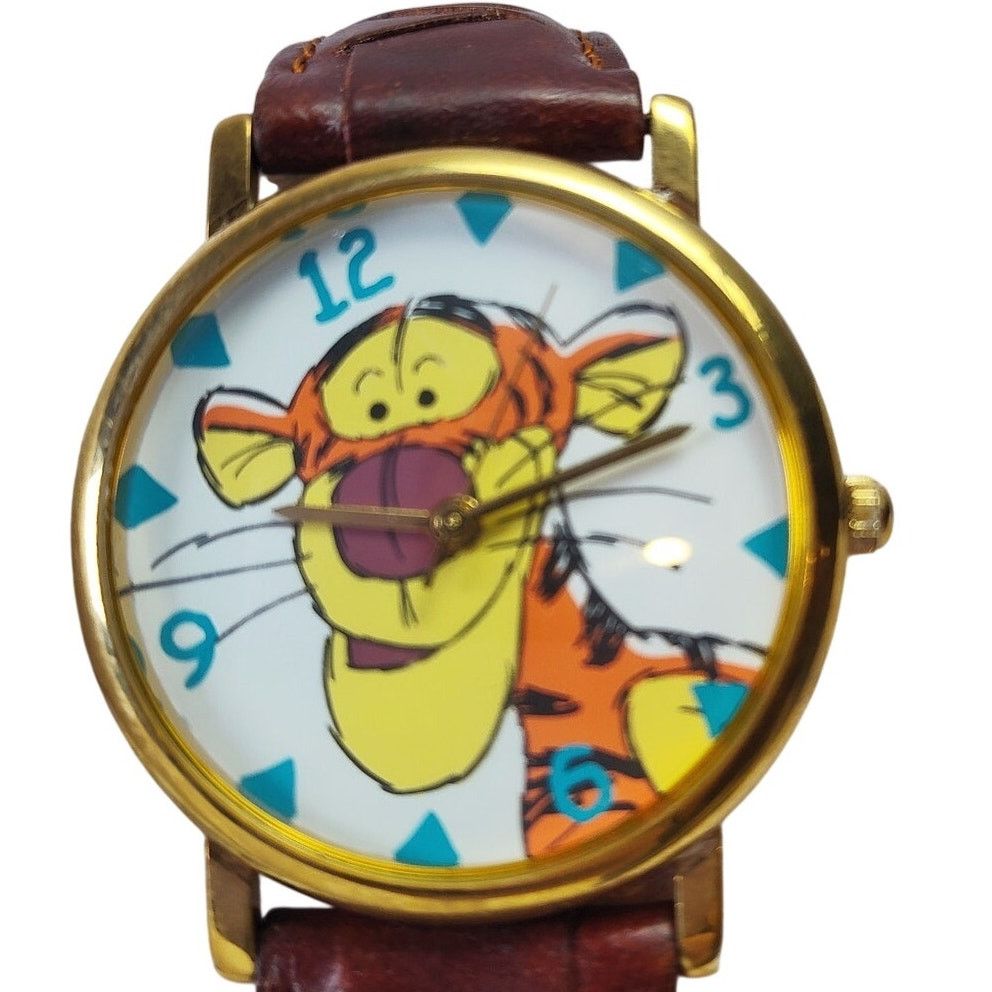 Disney Vintage Timex Disney Tigger Watch Large Dial Brown Strap Size ONE SIZE - 1 Thumbnail