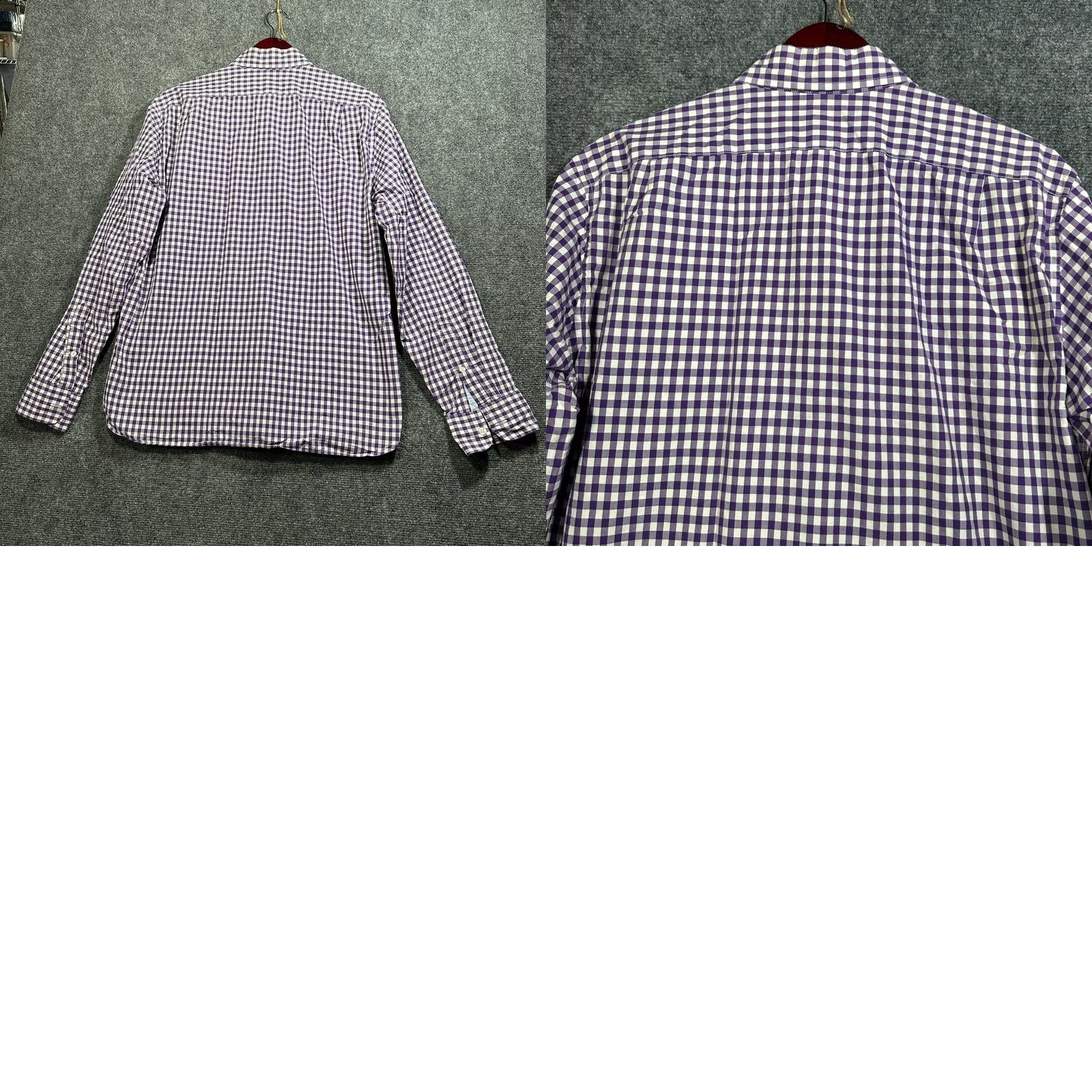 J.Crew J.CREW Shirt Mens L Slim Fit Button-Down Purple Gingham Check Cotton Pocket Button-Up Size US L / EU 52-54 / 3 - 8 Thumbnail