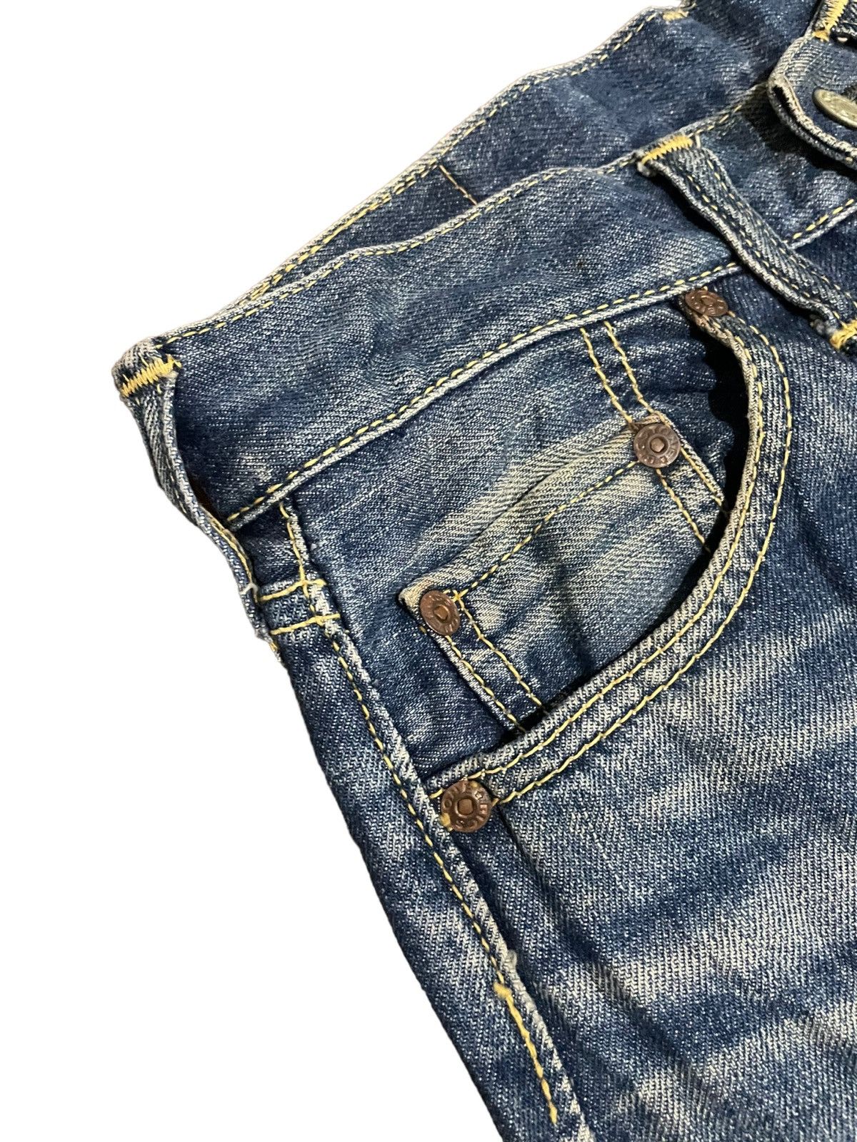 Vintage 60s Bell bottom Flared Bootcut Bigstone V Stitch VTG Jeans Size US 27 - 12 Thumbnail