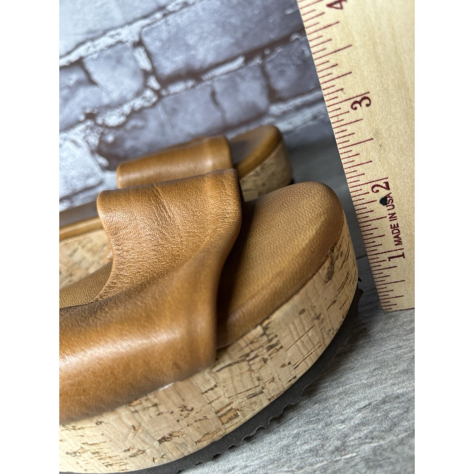Sundae School Sundance Brown Leather Tan Wedge Cork Platform Sandals Slide Size US 6 / IT 36 - 15 Thumbnail