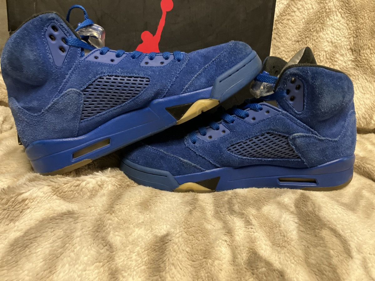 Jordan Brand Sz 10m- Air Jordan 5 Retro Blue Suede- Used OG All Size US 10 / EU 43 - 5 Thumbnail