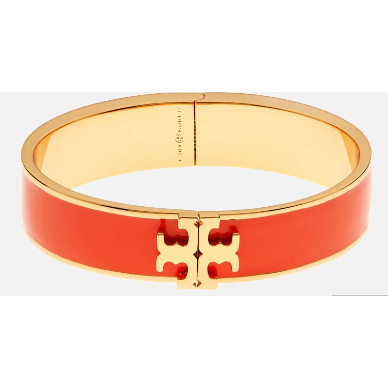 Tory Burch ✺✺ Tory Burch Womens Red & Gold Kira Hinged Enamel Bracelet Size ONE SIZE - 1 Thumbnail