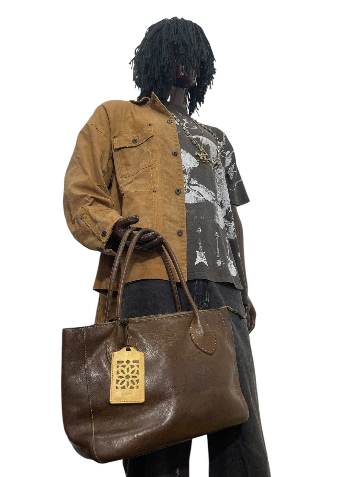 Genuine Leather Full Leather Genten Japan Tote Shoulder Bag 1🟩9 Size ONE SIZE - 4 Thumbnail