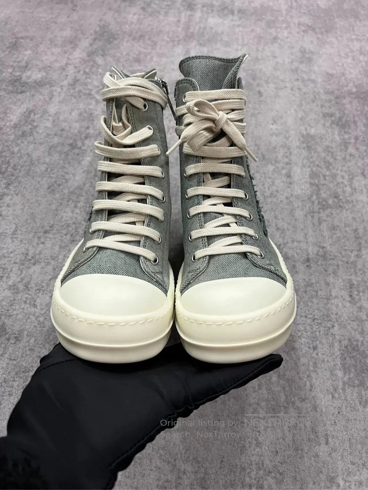 Rick Owens rick owens distressed high-top sneakers. Size US 5 / EU 37 - 3 Thumbnail