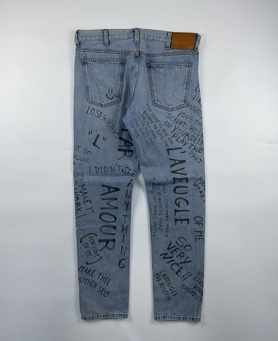 Gucci cheap scribble jeans