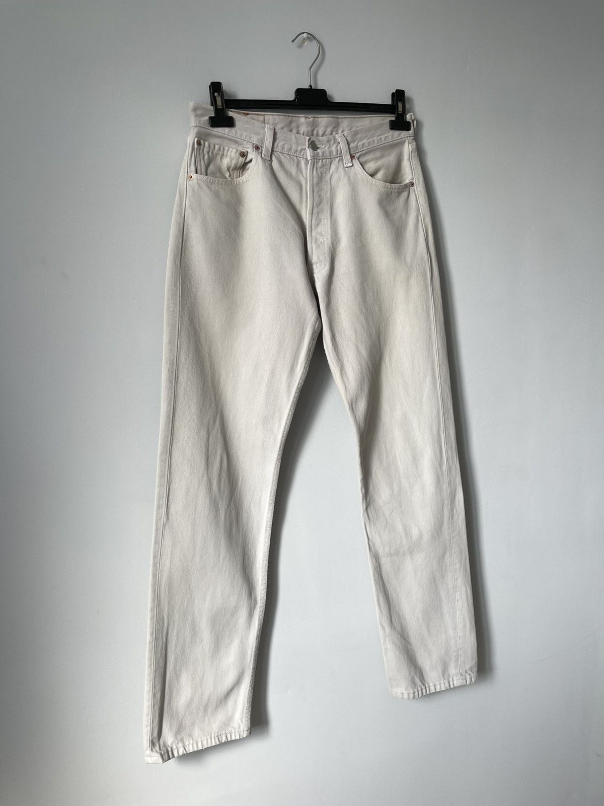 Levi's Vintage 90's Levis 501 Straight Beige Denim Jeans USA Made Size US 32 / EU 48 - 5 Thumbnail