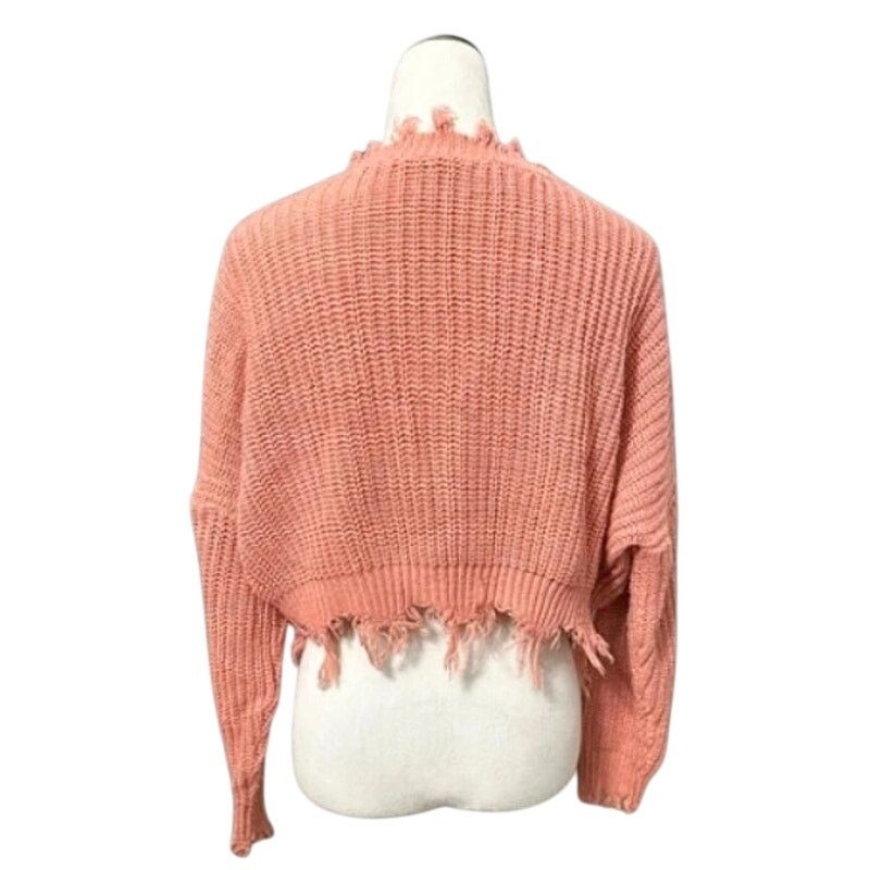 Other Zaful Cropped Sweater Distressed Frayed Orangepink/Coral XL Size XL / US 12-14 / IT 48-50 - 6 Thumbnail