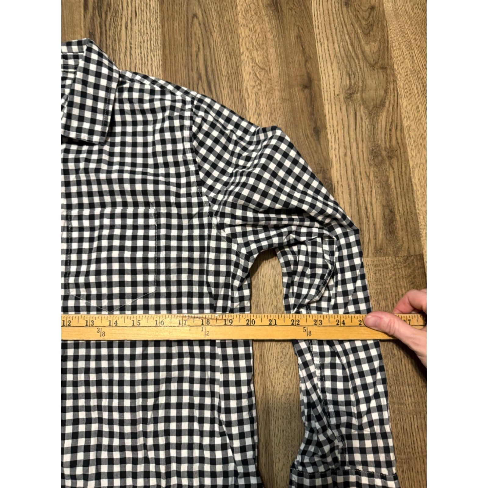 Essentials Amazon Essentials Shirt Women's L Black White Check Button-Up Long Sleeve Size L / US 10 / IT 46 - 6 Thumbnail