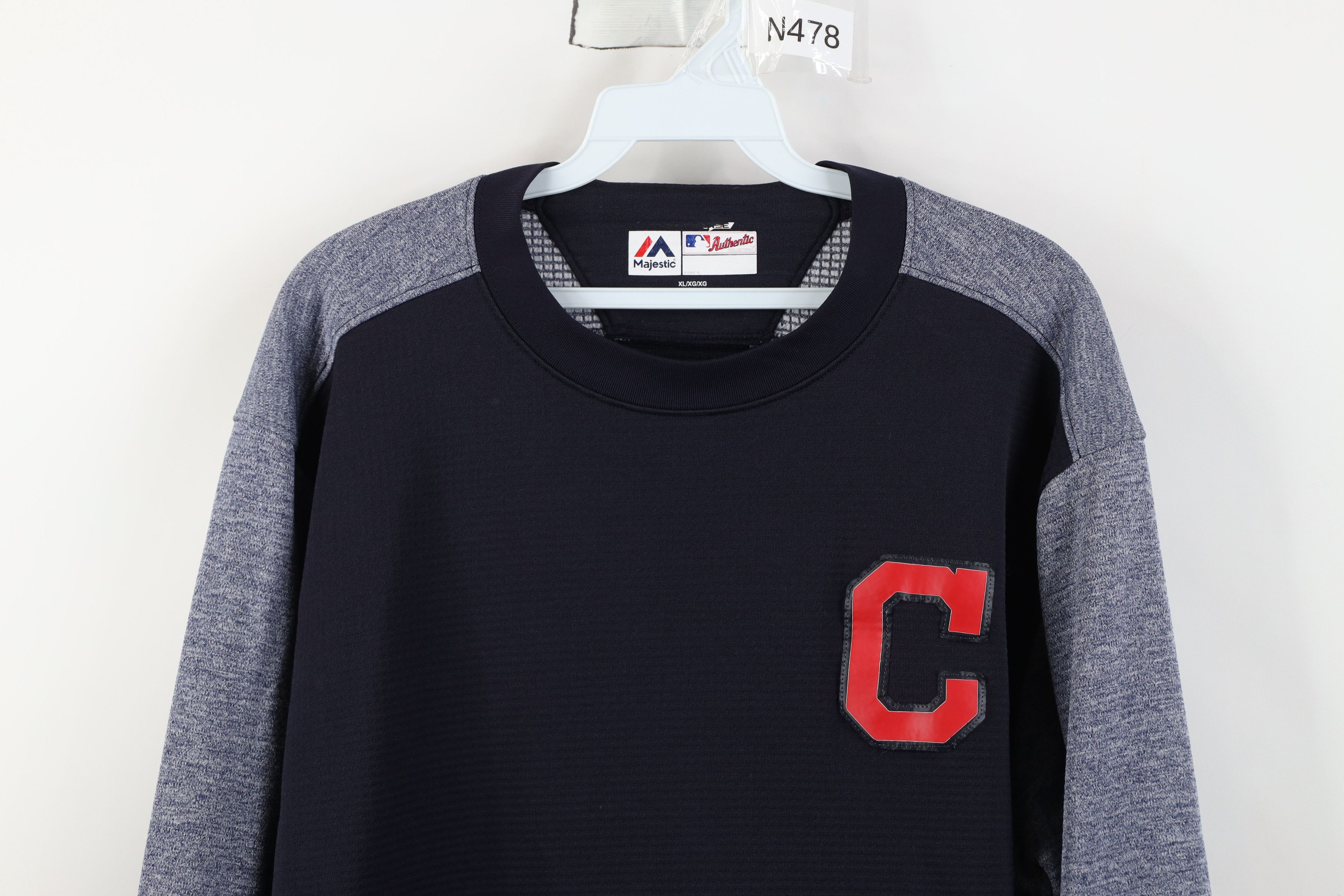 Majestic Majestic Therma Base Indians Thermal Fleece Lined Sweatshirt Size US XL / EU 56 / 4 - 2 Thumbnail