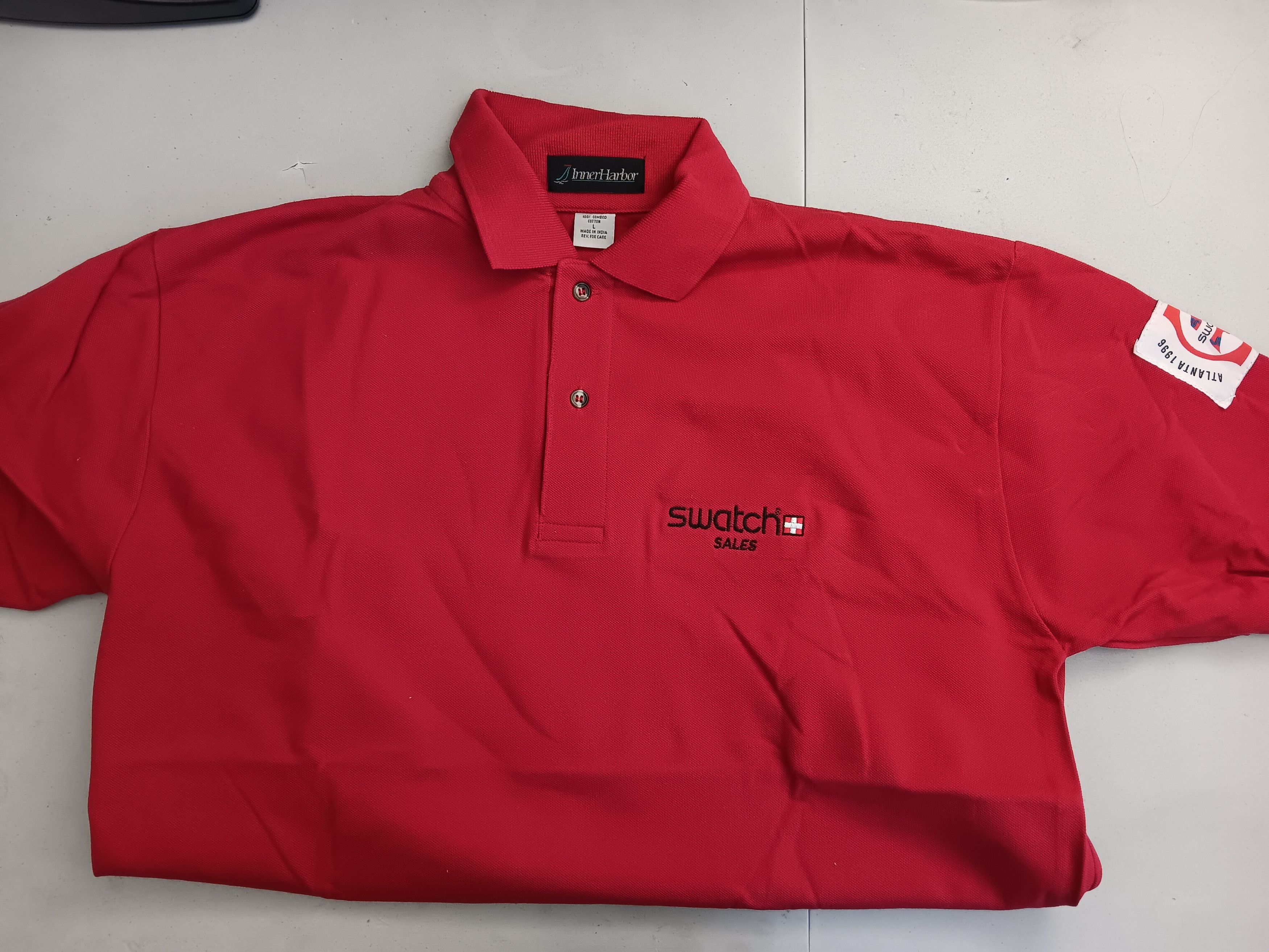 Swatch Vintage Swatch 1996 Olympics Sales Polo Shirt - LARGE Size US L / EU 52-54 / 3 - 3 Thumbnail