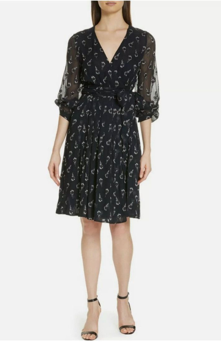 ba&sh ba&sh memory noir lady wrap dress with sash belt Size L / US 10 / IT 46 - 1 Thumbnail