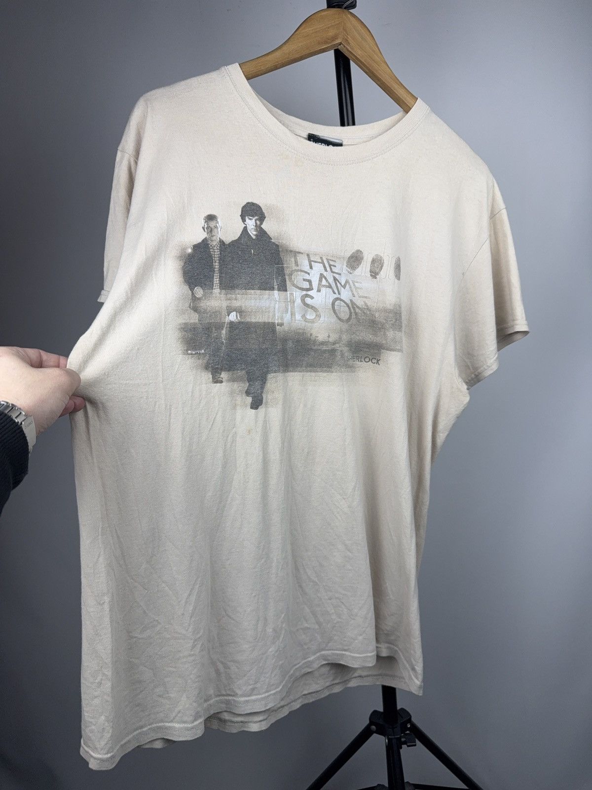 Vintage 00s Sherlock BBC The Game Is On Promo T-Shirt 2013 Size US L / EU 52-54 / 3 - 2 Thumbnail
