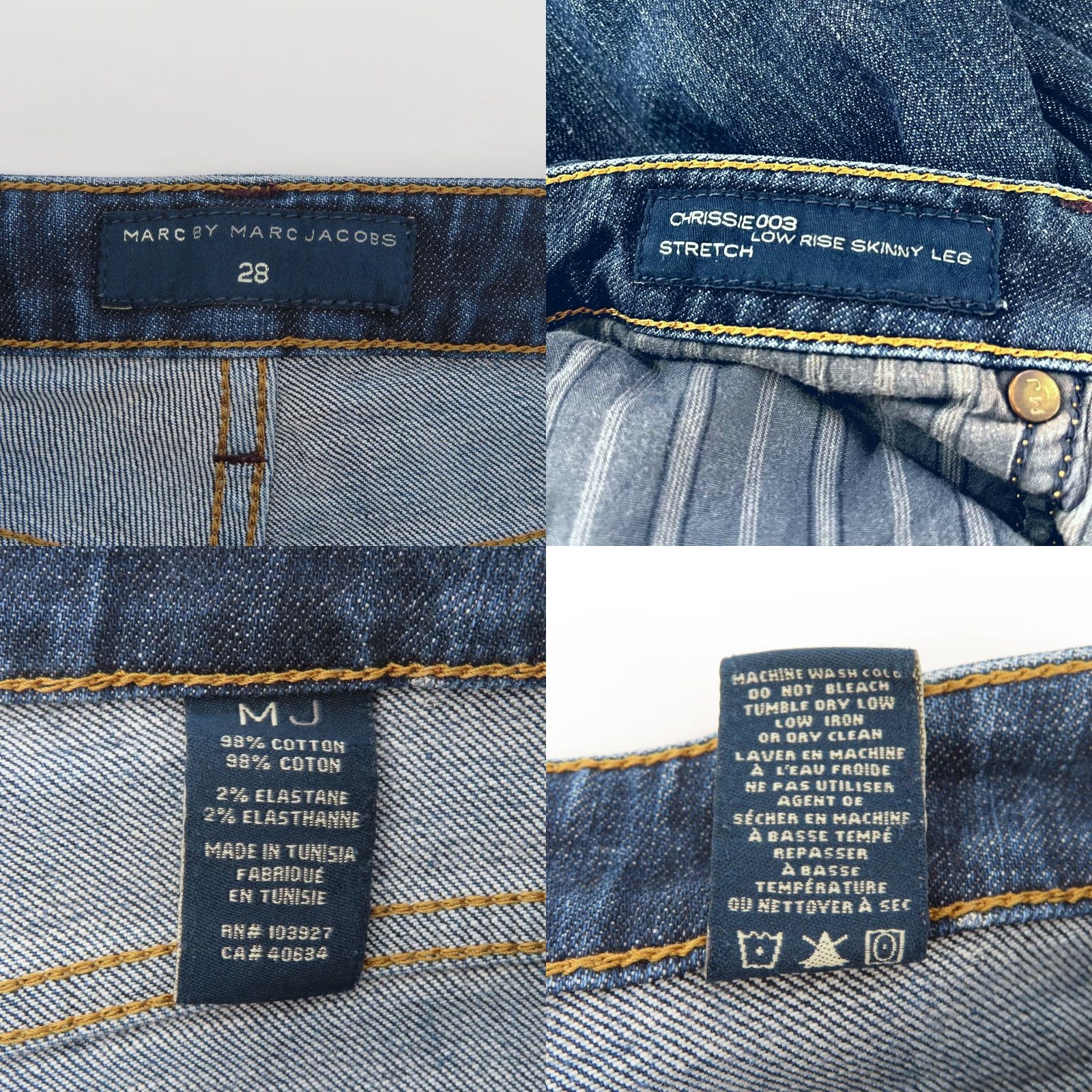 Marc by Marc Jacobs Marc by Marc Jacobs Women Jeans 28 Chrissie 003 Low Rise Skinny Leg Blue Denim Size 28" / US 6 / IT 42 - 8 Thumbnail