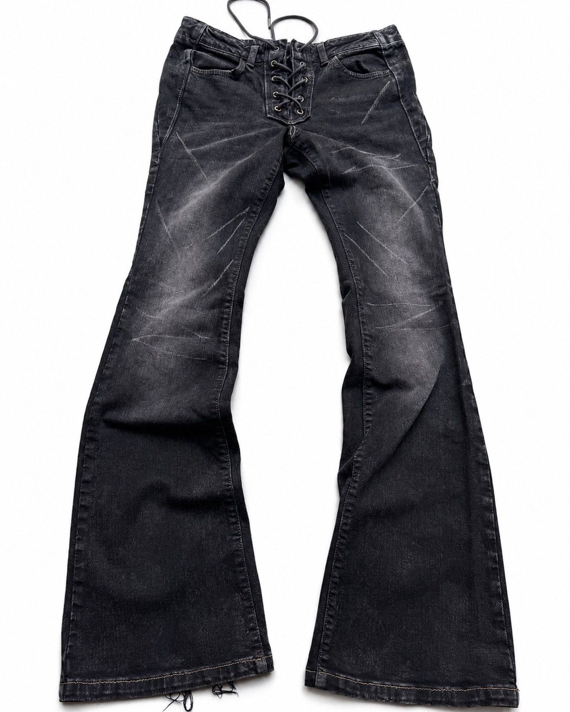 Japanese Brand Cute Georgia Love lace up flare jeans Size US 26 / EU 42 - 1 Thumbnail