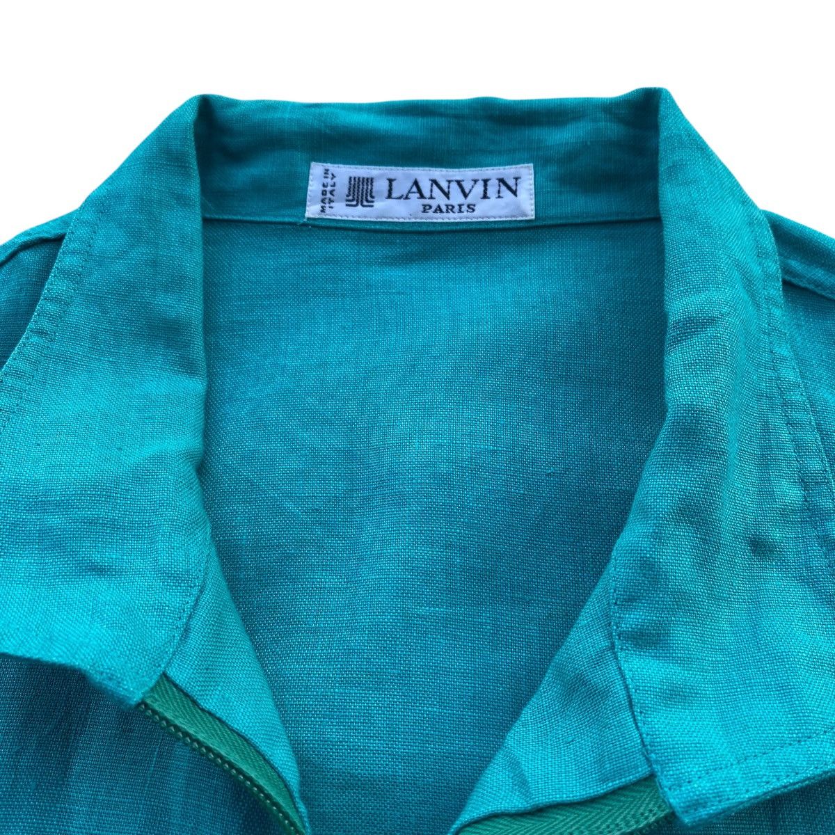 Lanvin ‼️LAST DROP‼️Lanvin Paris Linen Zip Jacket Teal Green Vintage Size US M / EU 48-50 / 2 - 9 Thumbnail