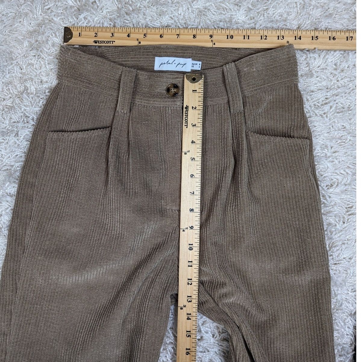 Other Petal & Pup High Waisted Pleated Corduroy Pants Tan Size 4 Size 27" / US 4 / IT 40 - 6 Thumbnail