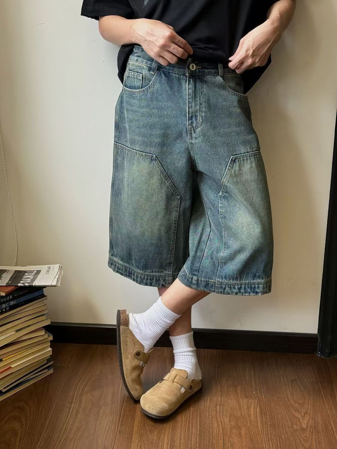 Japanese Brand × Vintage American street retro washed distressed denim shorts Size US 32 / EU 48 - 3 Thumbnail