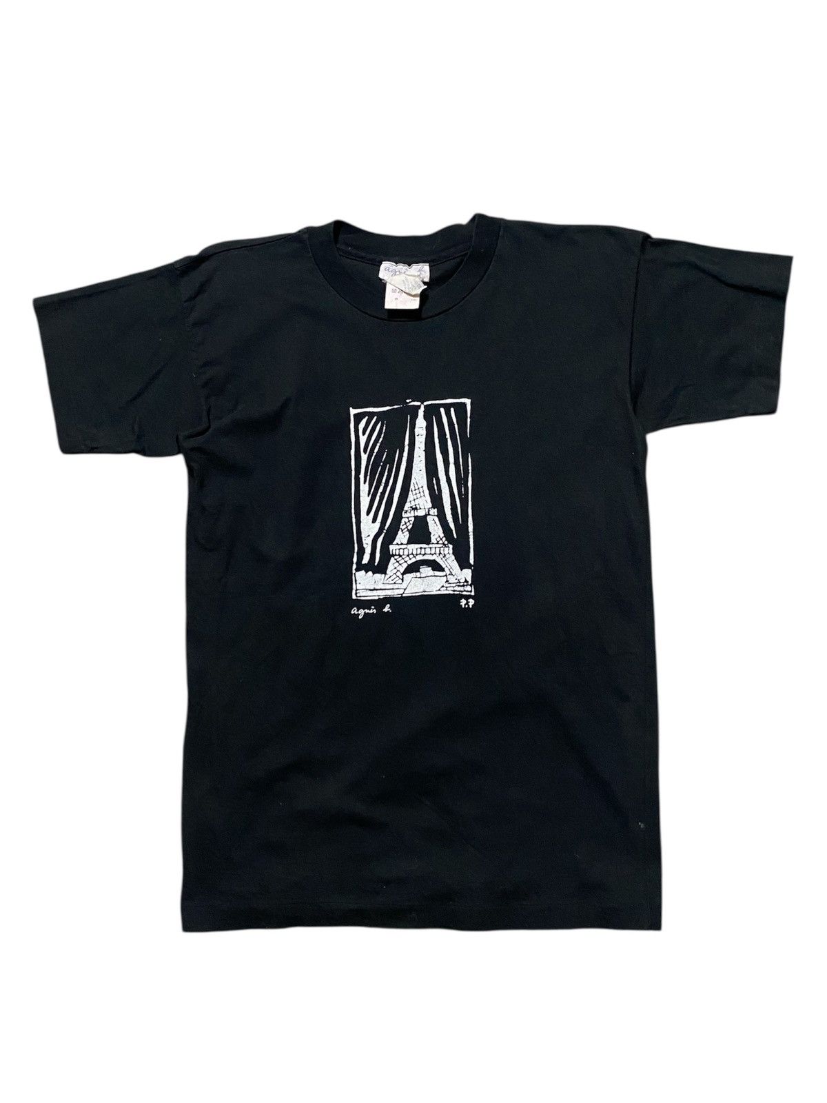 Designer × Vintage × agnes b. Vintage Agnes B Eiffel Tower Designer Tshirt Size US M / EU 48-50 / 2 - 1 Thumbnail