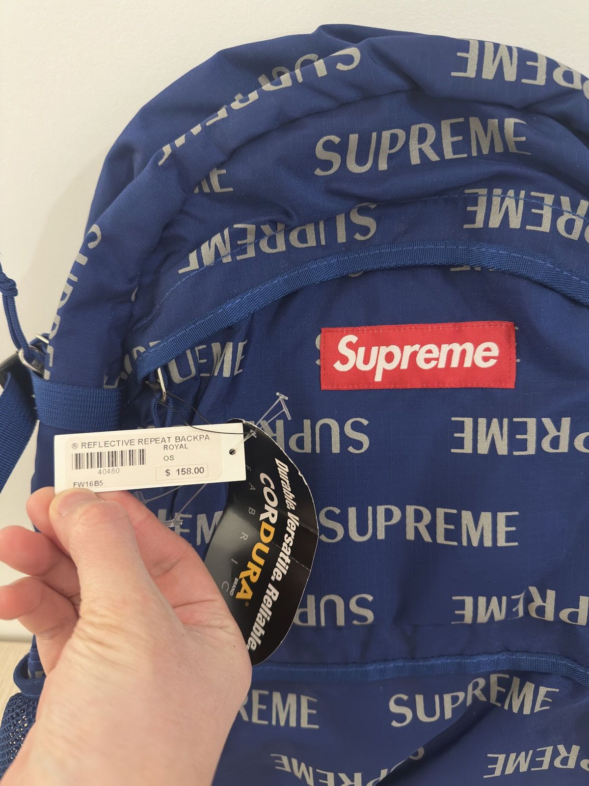 Supreme FW16 Supreme 3M Reflective Repeat Backpack Black Size ONE SIZE - 3 Thumbnail