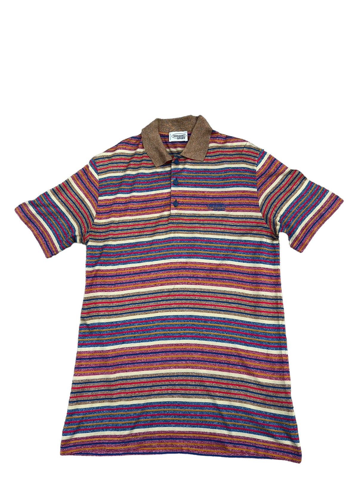 Missoni Vintage Missoni Sport Italy Striped Polo Shirt Size US S / EU 44-46 / 1 - 1 Thumbnail