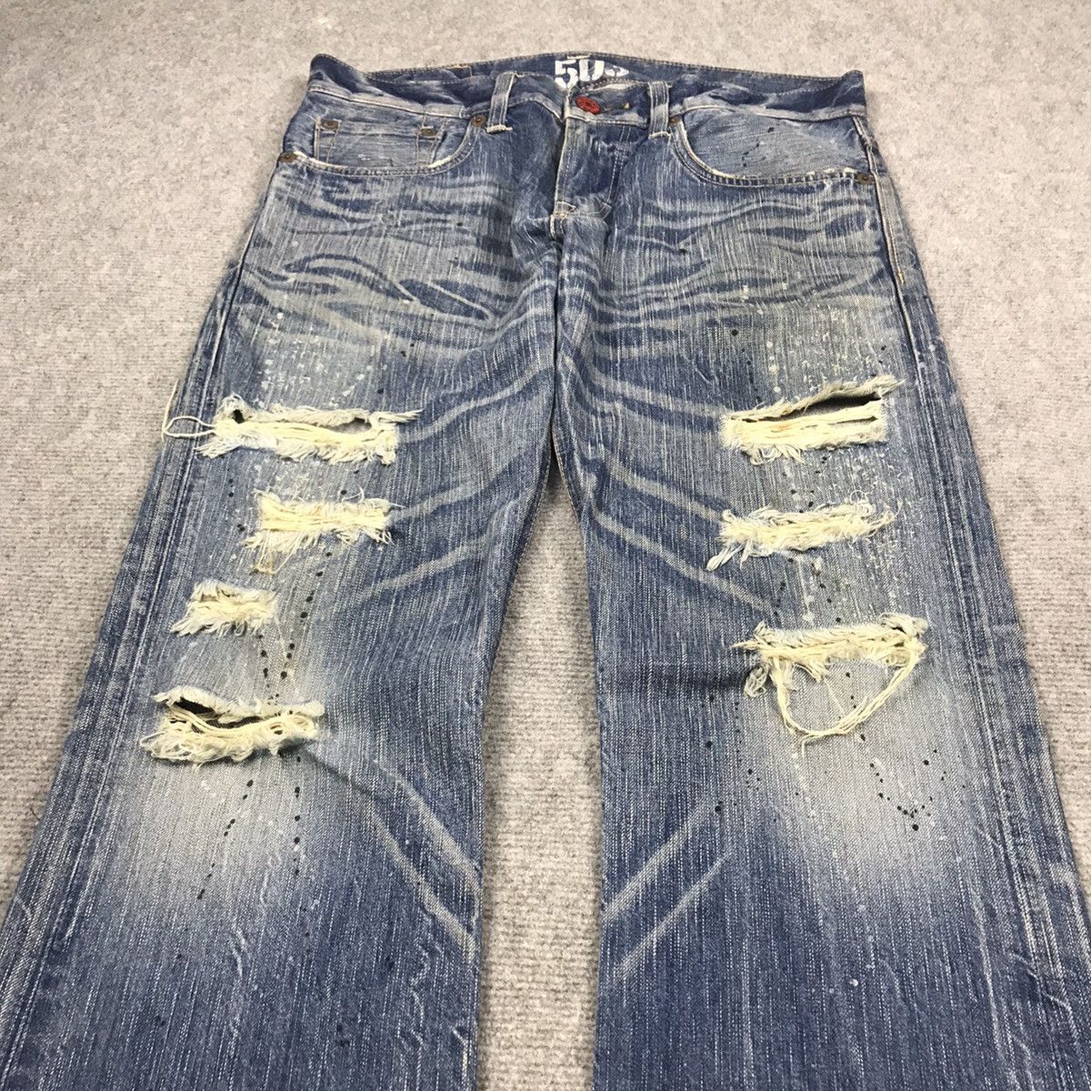 Blue Blue Japan × If Six Was Nine × Japanese Brand FLARE DISTRESSED👽EDWIN 503 JAPAN BOOTCUT DENIM PANTS 142 Size US 34 / EU 50 - 5 Thumbnail