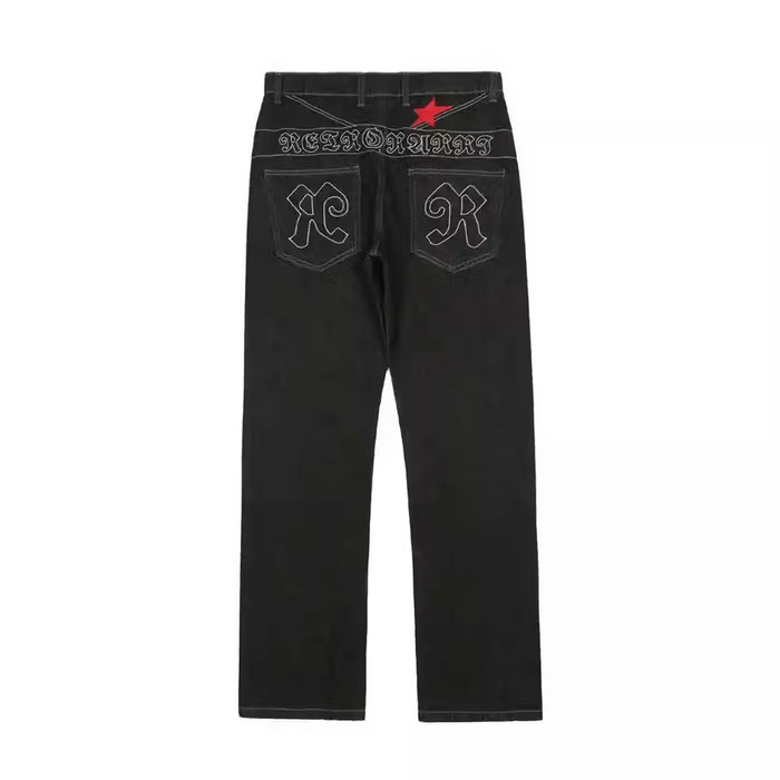 Michael Myers Jeans, Black Denim Jeans, Y2K Pants