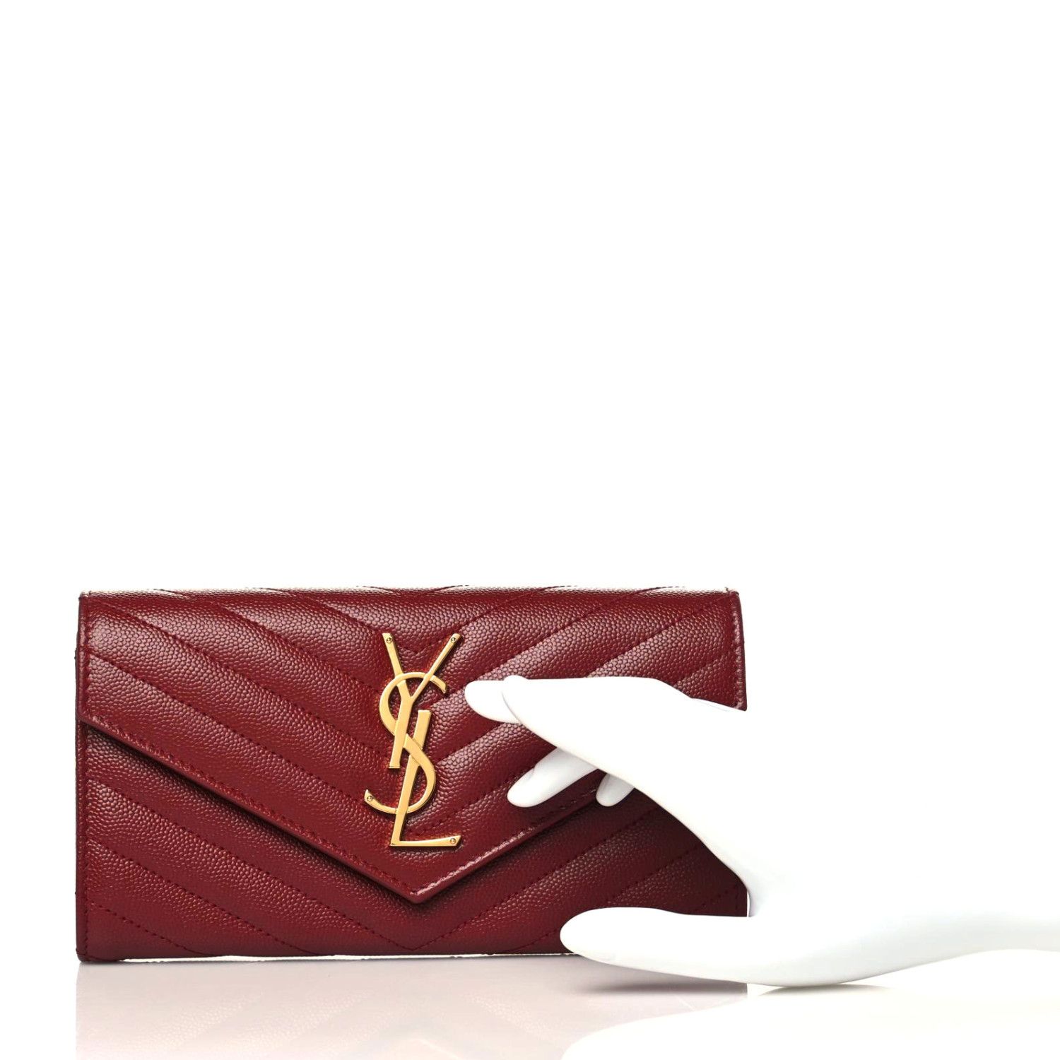 Saint Laurent Paris o1b1hav110125 Size: OS / Cassandre Leather Wallet in Red Size ONE SIZE - 2 Thumbnail