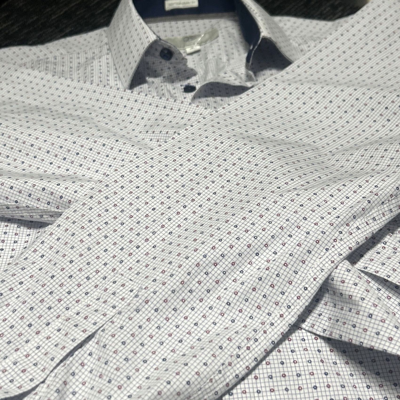 Christian Lacroix Christian Lacroix Dress Shirt Geometric Button Up Long Sleeve Paisley Blue 100% Cotton Regular L Men’s Size 16.5 Neck 14.5 48DW25 Size 42R - 4 Thumbnail