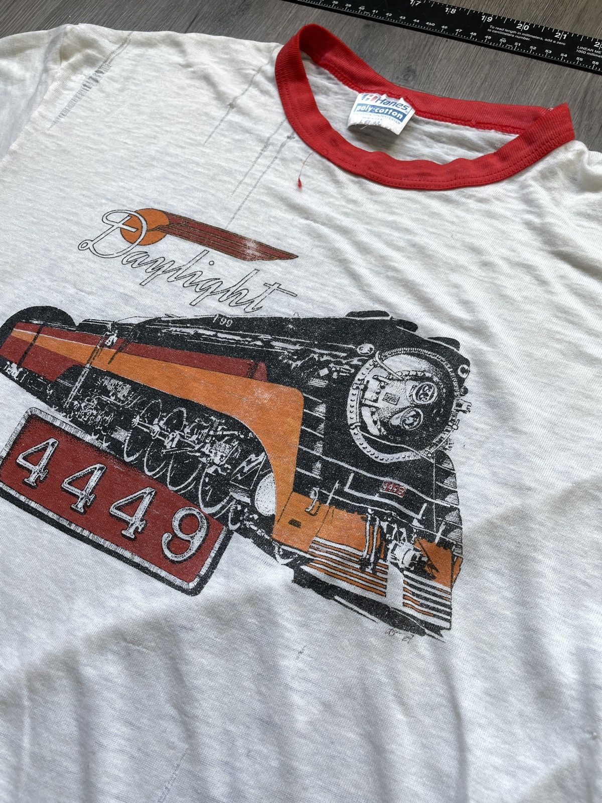 Hanes Vintage 89’ Hanes “Daylight Train 4449” T-Shirt (Sz. L) Size US L / EU 52-54 / 3 - 2 Thumbnail