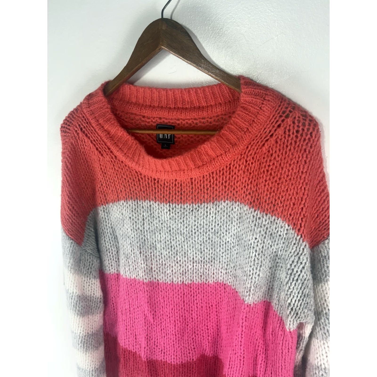 Gap Gap Women’s L Sweater Chunky Knit Wool Alpaca Striped Pullover Fall Winter Casual Size L / US 10 / IT 46 - 2 Thumbnail