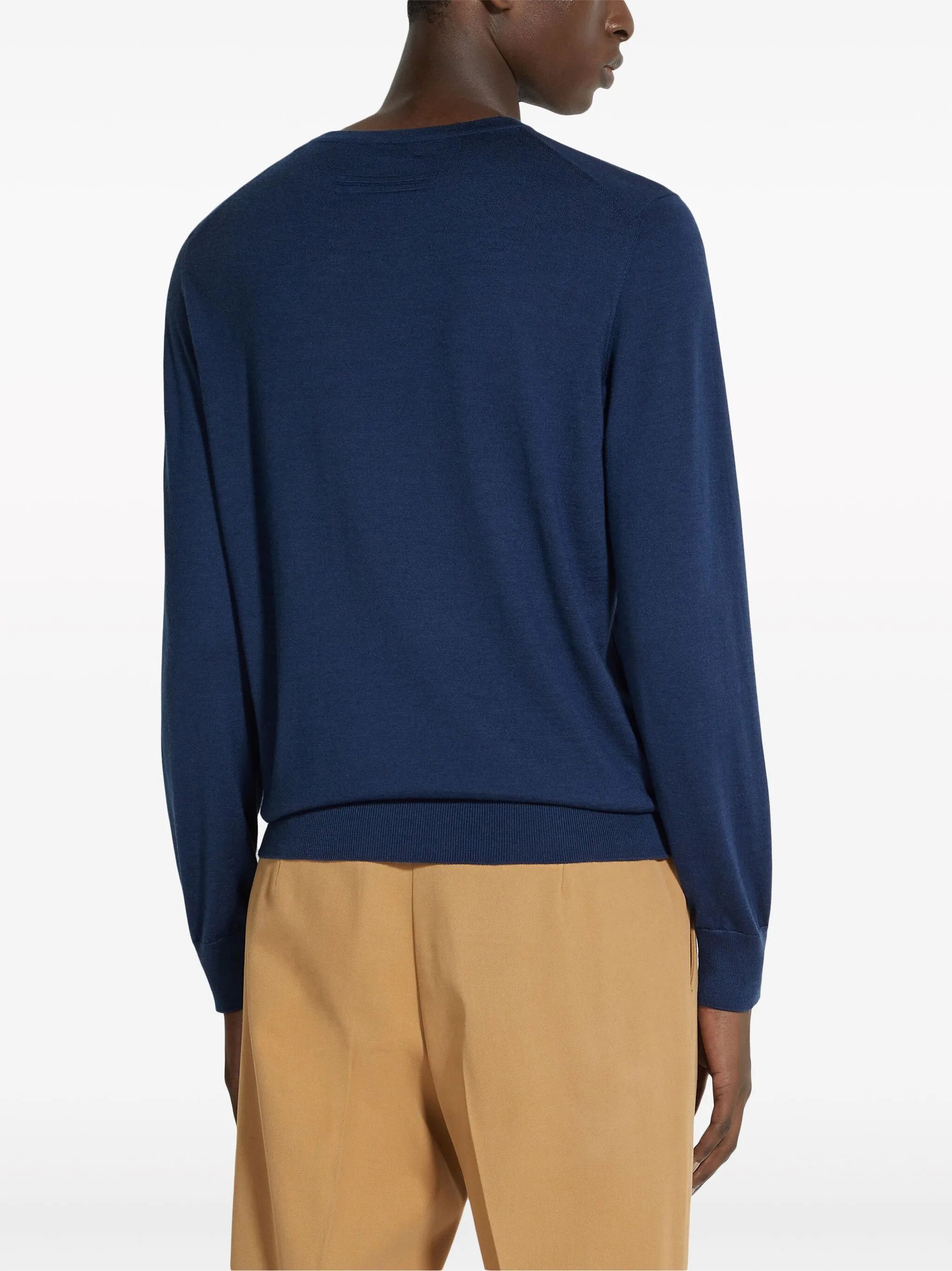 Ermenegildo Zegna o1s1rm0225 RUDJ0 Crewneck Sweater in Navy Blue Size US M / EU 48-50 / 2 - 3 Thumbnail