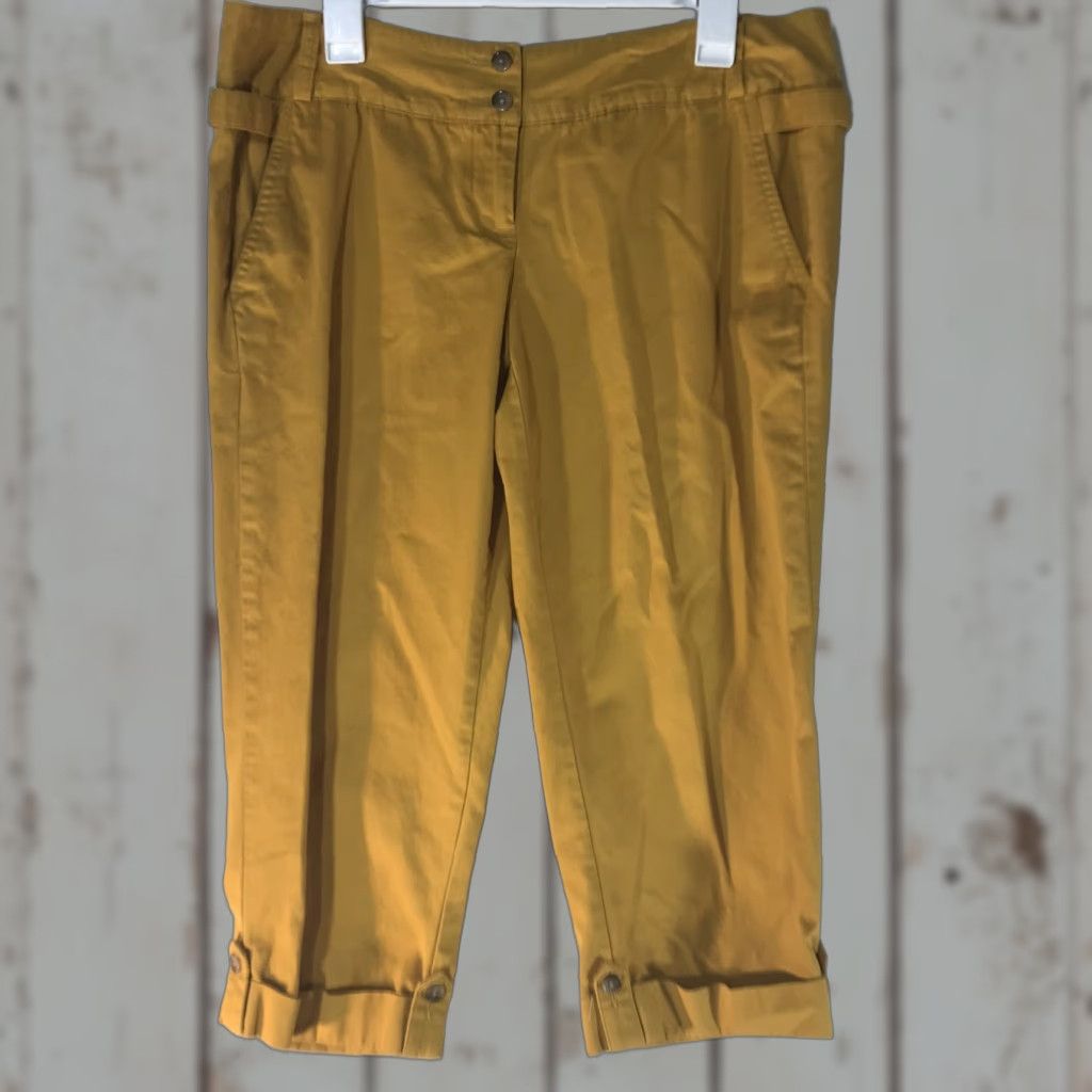 Lands' End Lands' End Yellow Capri Pants Womens 12P Petites Casual Lightweight Pockets Size ONE SIZE - 1 Thumbnail