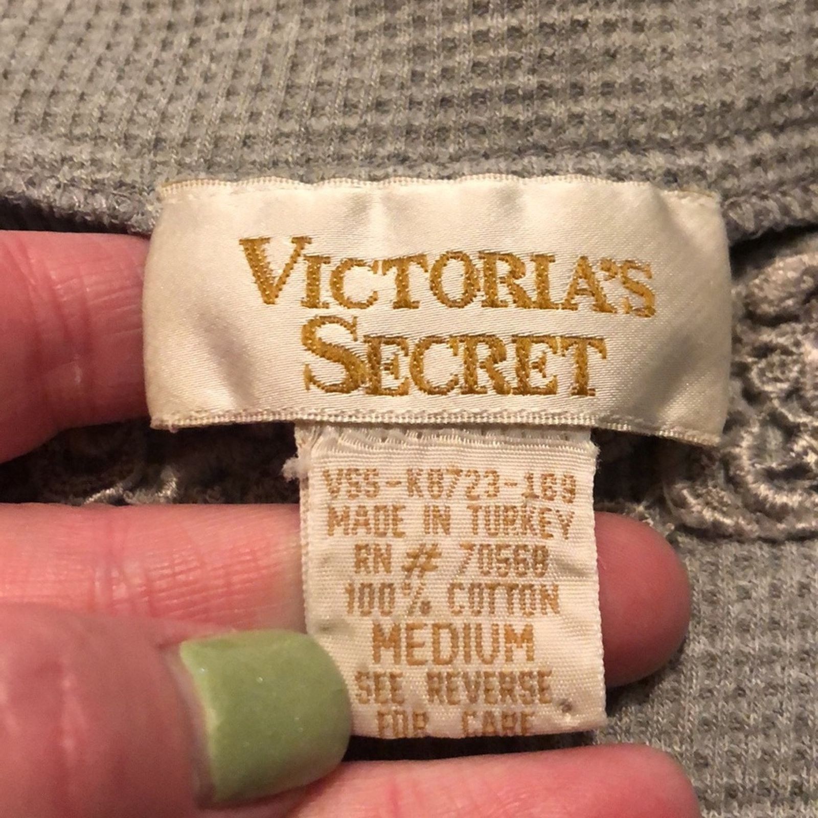 Victoria's Secret Victoria's Secret Gold Label Gray Waffle Knit Nightgown Size ONE SIZE - 2 Thumbnail