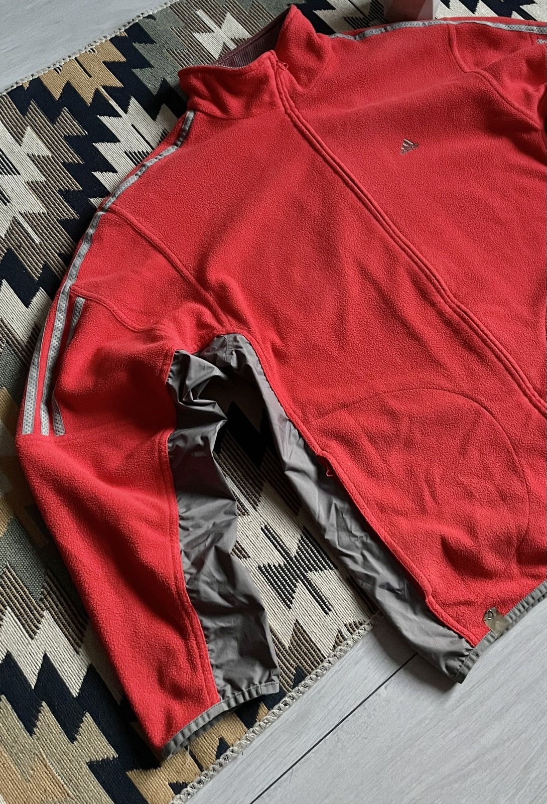 Vintage Vintage Adidas 3stripes Nylon Fleece Jacket Size US M / EU 48-50 / 2 - 7 Thumbnail