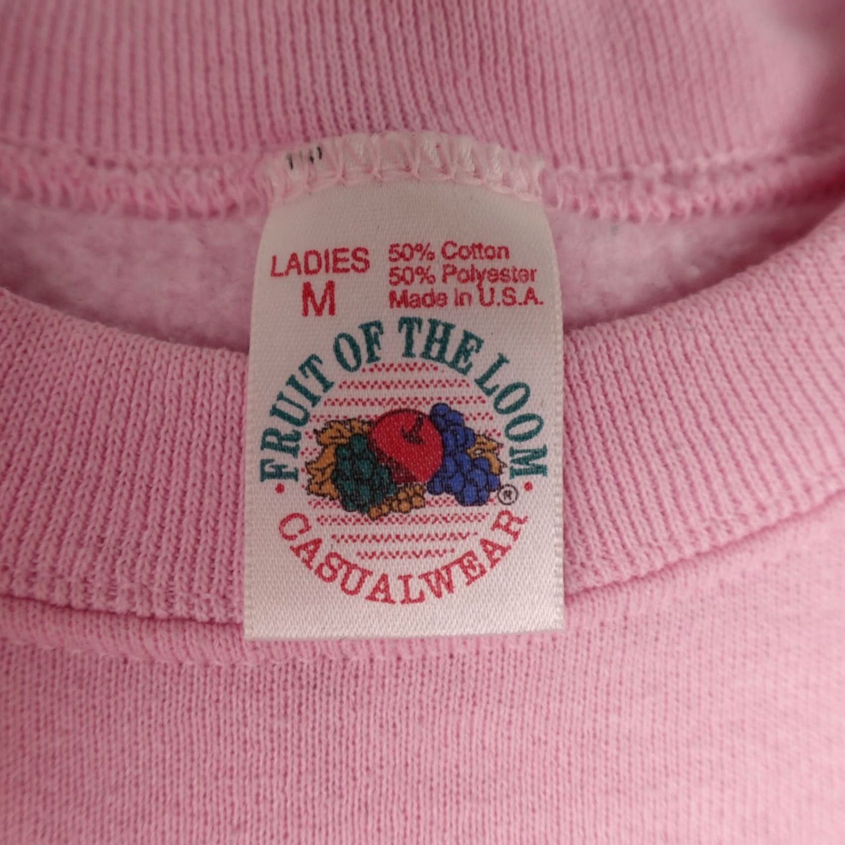 Fruit Of The Loom VINTAGE Fruit of the Loom Sweater Womens M Pink Crewneck USA 80s 90s Retro - Pullover Sweatshirt Womens Size M / US 6-8 / IT 42-44 - 2 Thumbnail