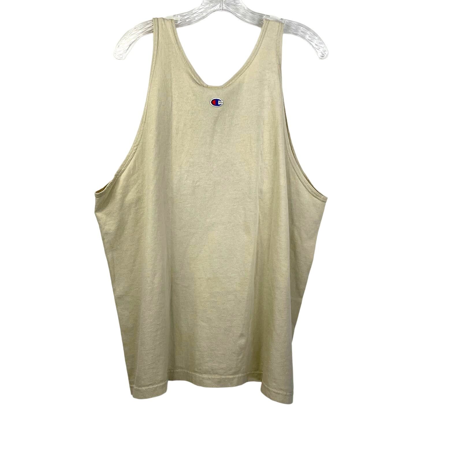 Champion × Vintage Champion Vintage 90s Cotton Tank Top USA Made Neutral Khaki Size US L / EU 52-54 / 3 - 6 Thumbnail
