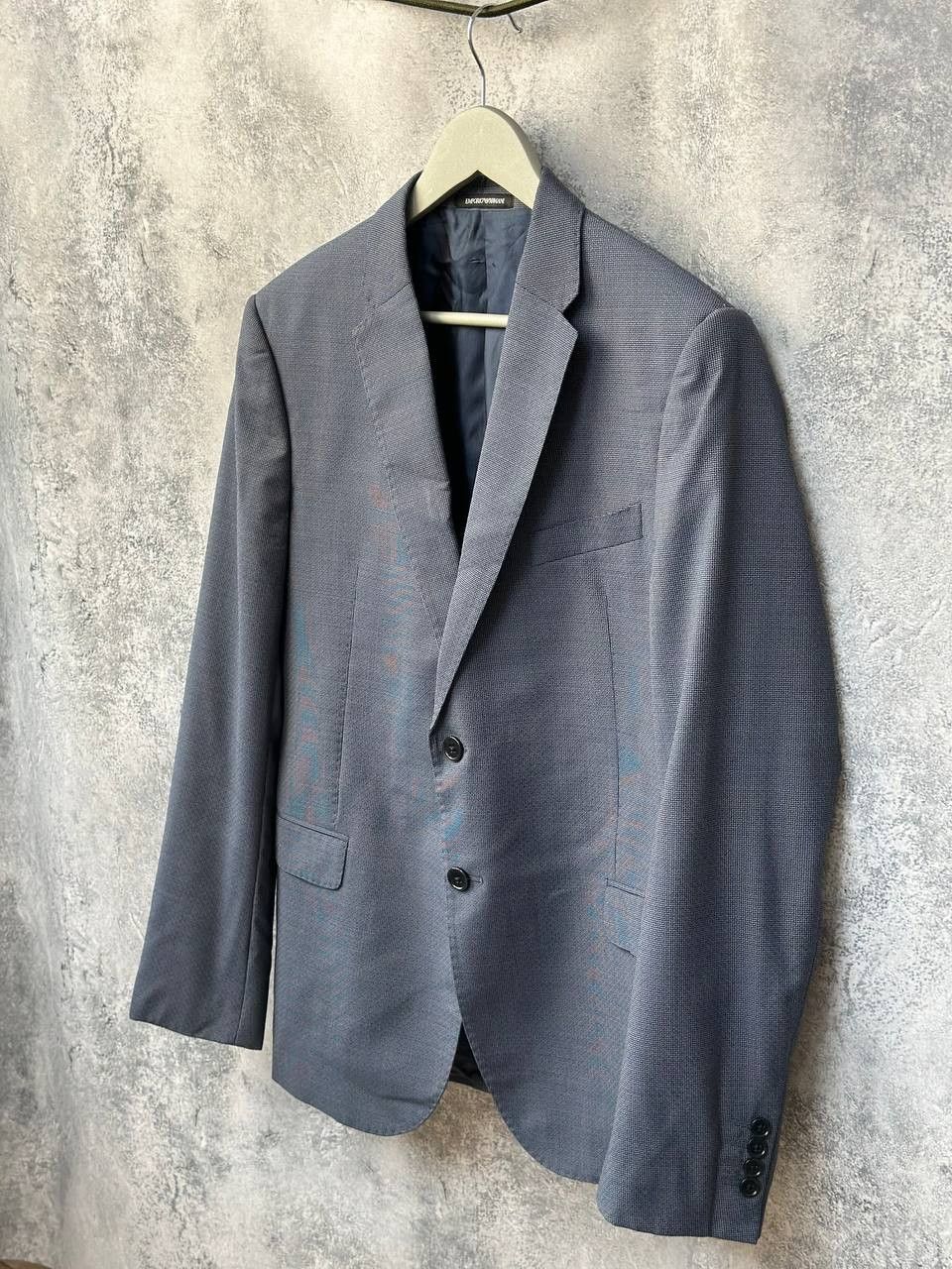 Designer × Emporio Armani Emporio Armani M Line Lana Wool Tweed Blazer Notch Jacket Size 50R - 1 Thumbnail