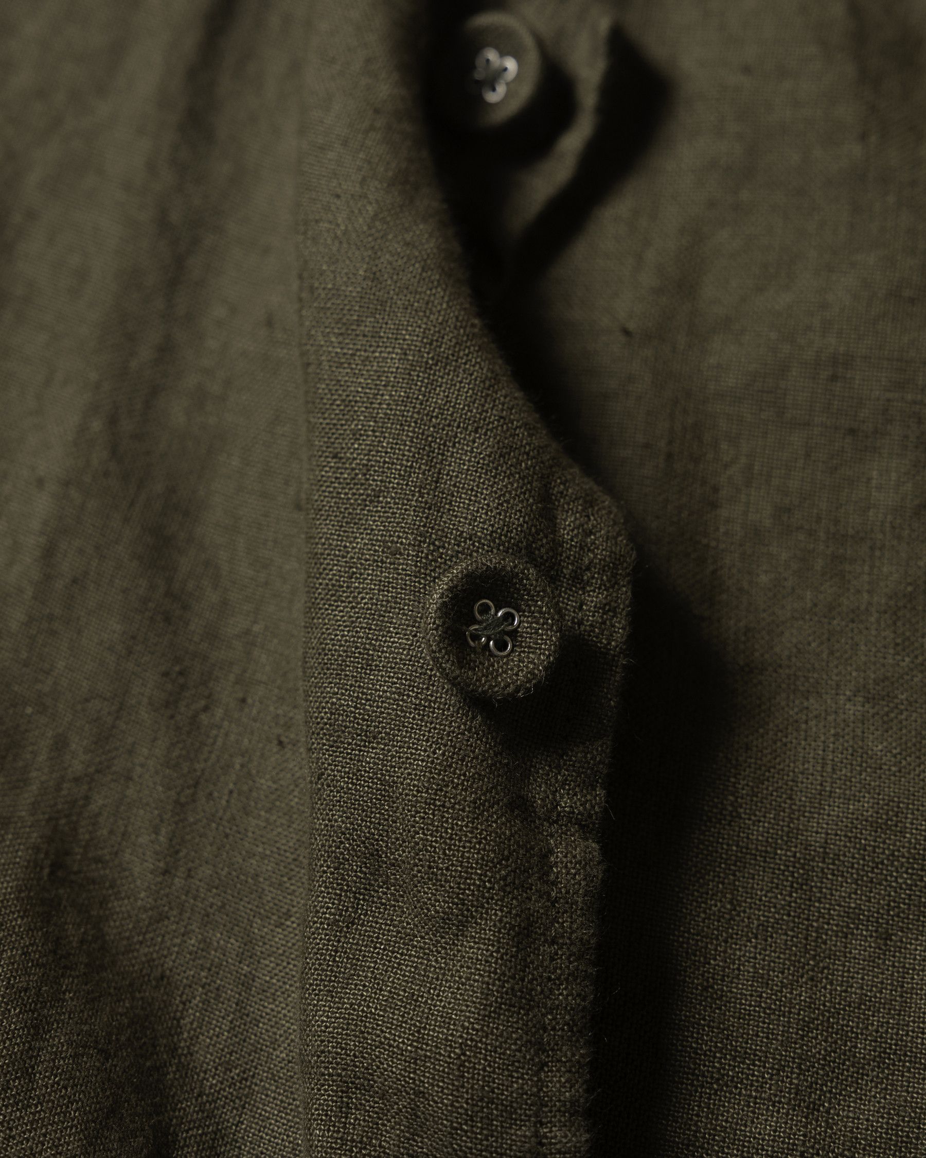 Evan Kinori Covered Placket Coat Linen Size US XS / EU 42 / 0 - 5 Thumbnail