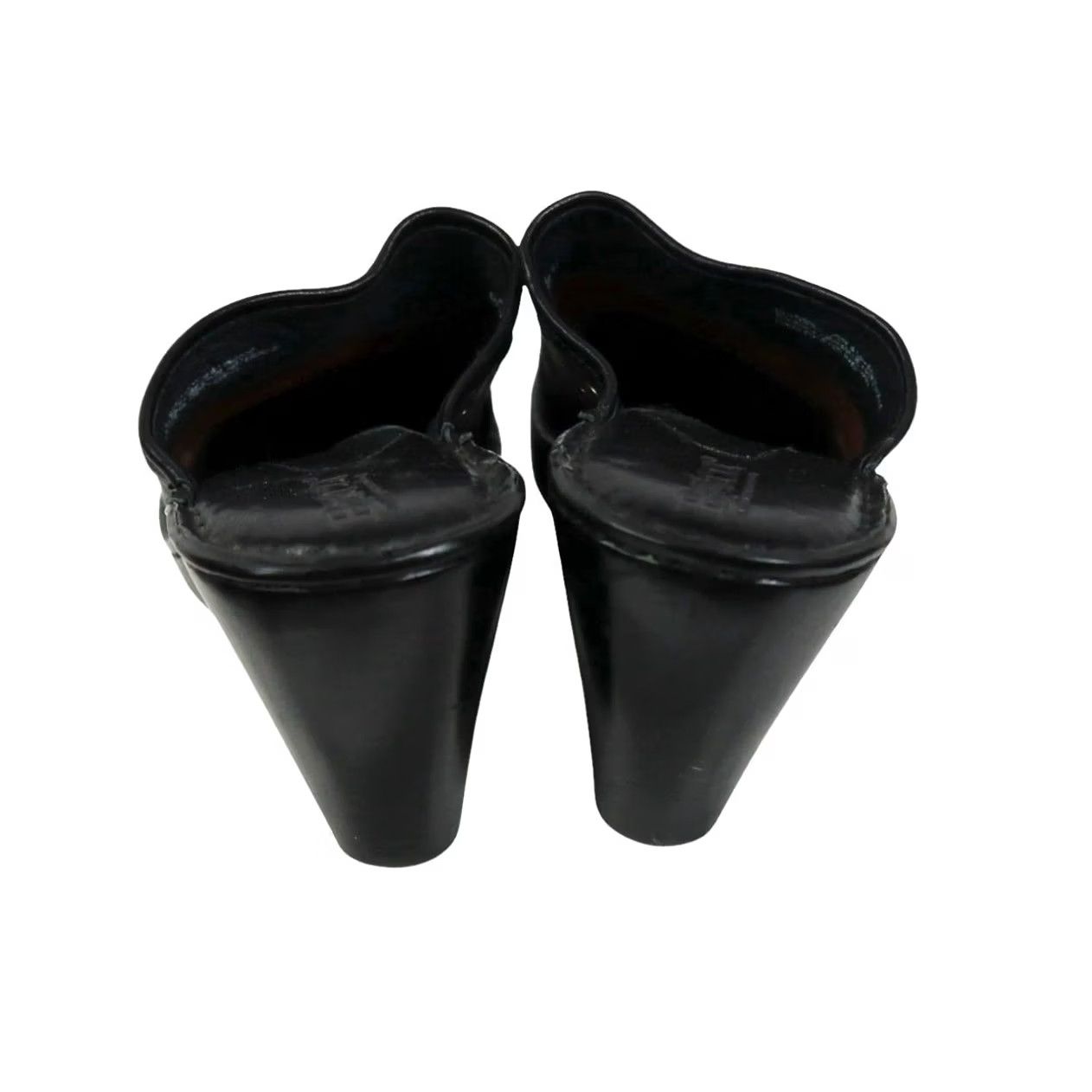 Born Born Black Leather Studded Wedge Heel Mule Clogs Women 8 Studded Bohemian Casual High Heel Spring Fall Shoes Size US 8 / IT 38 - 5 Thumbnail