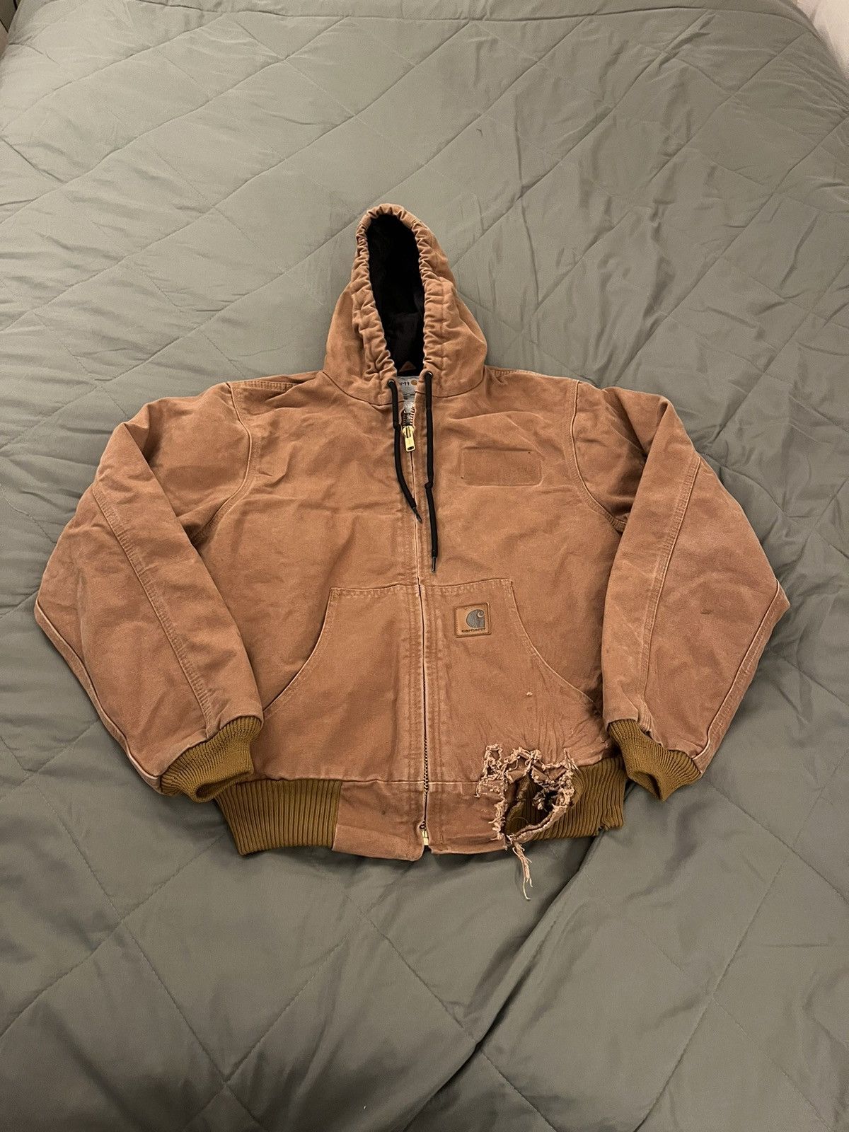 image of Carhartt Work Style Bomber Jacket in Brown, Men's (Size Small)