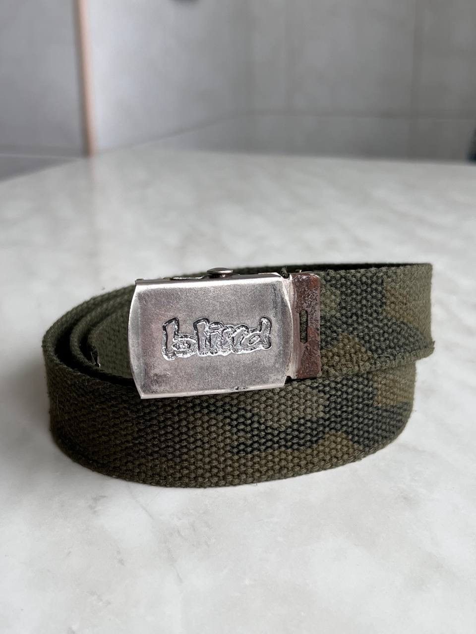 Girl Skateboards 90s Vintage Blind Skateboard Camo Military Army style belt Size ONE SIZE - 2 Thumbnail