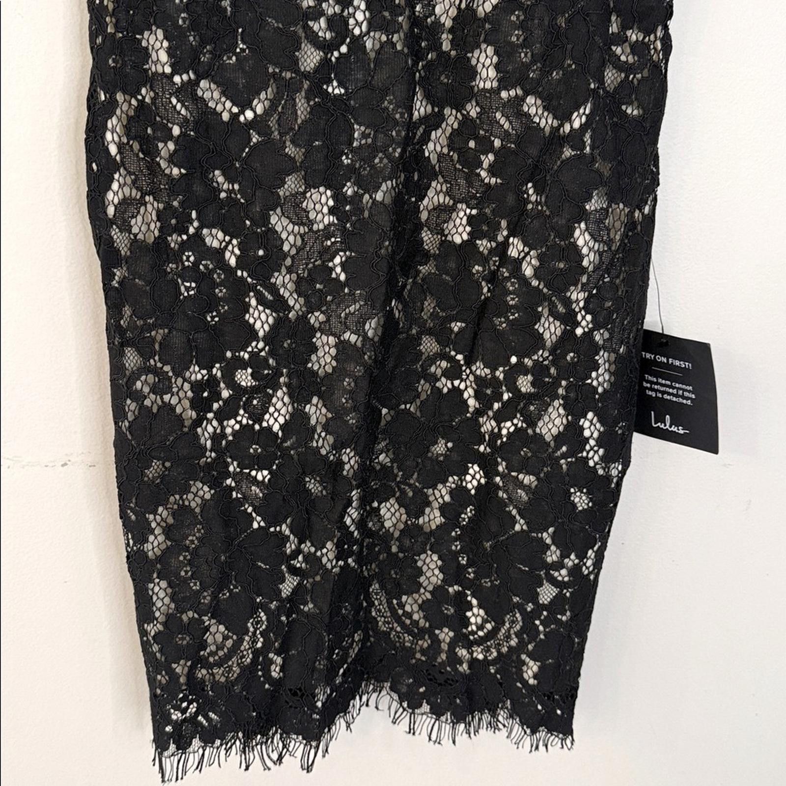 Lulus Lulu's Black & Cream Lace Mini Dress lined SZ SM Size S / US 4 / IT 40 - 3 Thumbnail