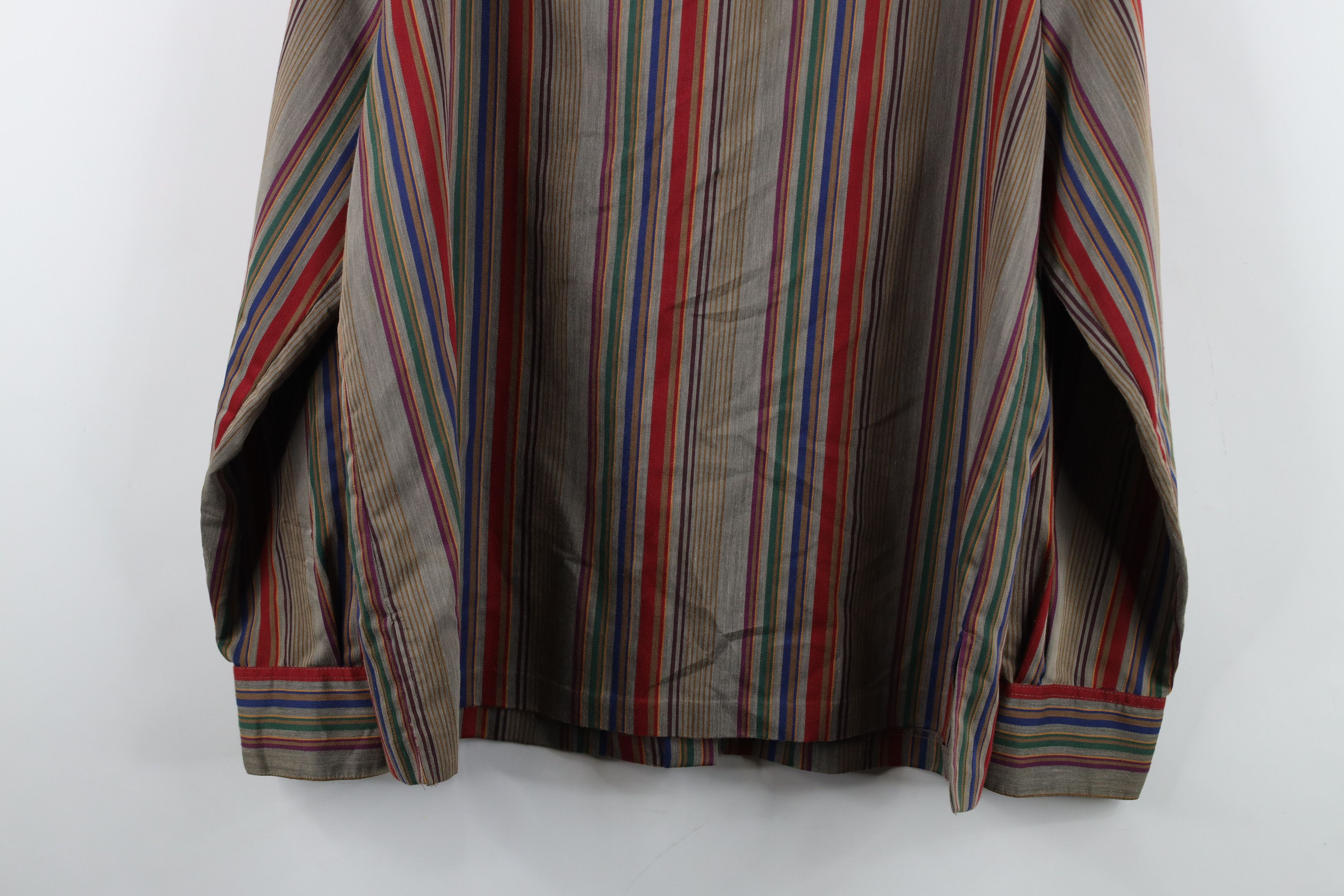 Vintage Vintage 70s Streetwear Striped Collared Button Shirt USA Size XS / US 0-2 / IT 36-38 - 14 Thumbnail