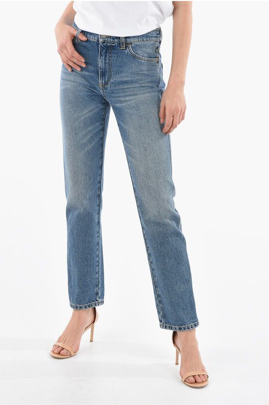 image of Philosophy Di Lorenzo Serafini 5 Pocket Cotton Blend Denims 17Cm in Blue, Women's (Size 27)